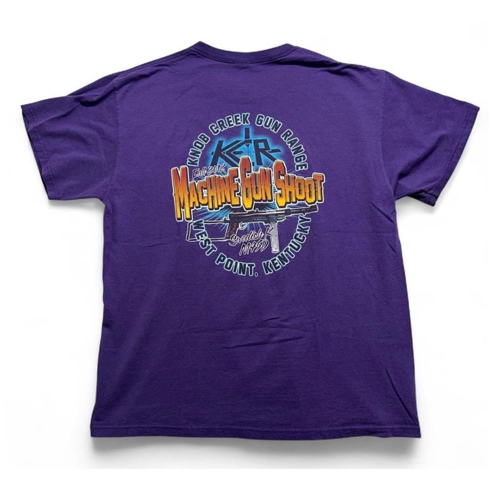Jerzees Knob Creek Machine Gun Shoot 2012 T-Shirt Purple XL Swedish K M45D